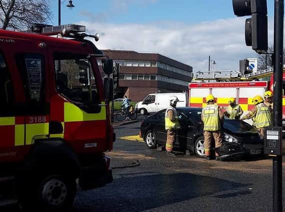A crash today on Burdon Road, Sunderland.  Picture by Darren Edwards.