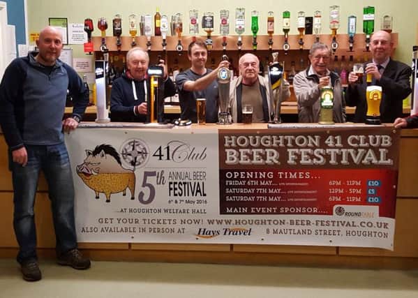 Organisers of this years Houghton Beer Festival get ready for action.