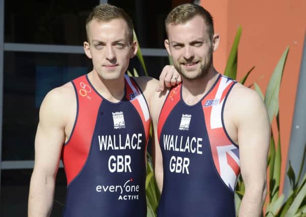 Triathlon twins Michael and David Wallace.
Picture Jane Coltman