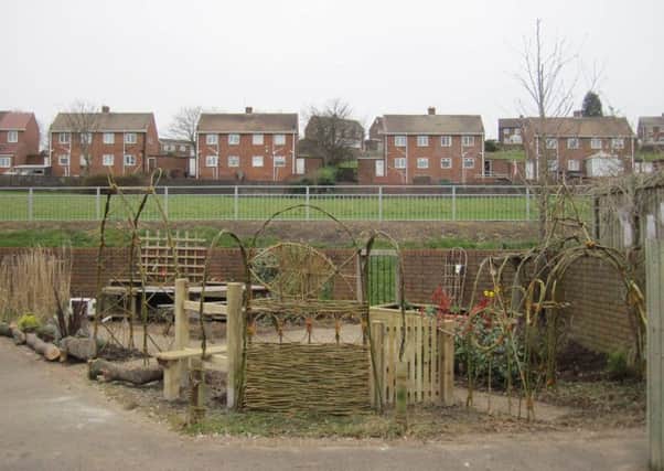 The playground created by the Barn at Easington with willow work by Jane Gower.