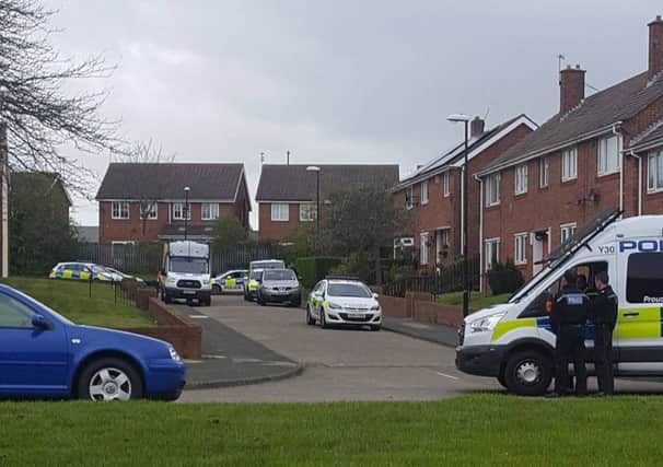 Police on scene at Goodwood Square, in Grindon, Sunderland.