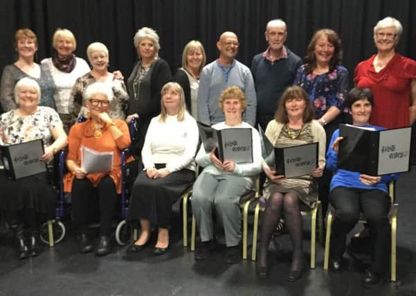 Members of One Voice choir with Zeela, the choirmaster centre back row.  The group meets in Washington Arts Centre.