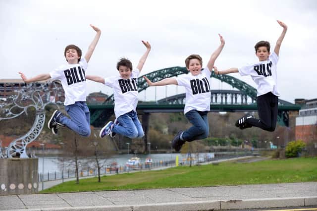 The four boys who share the role of Billy Elliot on tour: 
Haydn May, Matthew Lyons, Lewis Smallman and Adam Abbou
