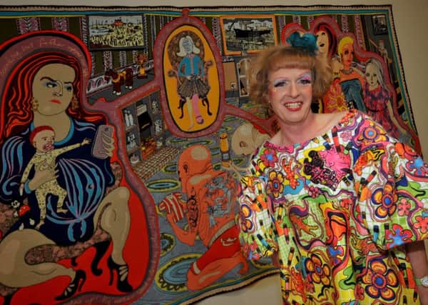 Artist Grayson Perry as he unveiled his tapestries at Sunderland Museum and Winter Gardens in 2014.