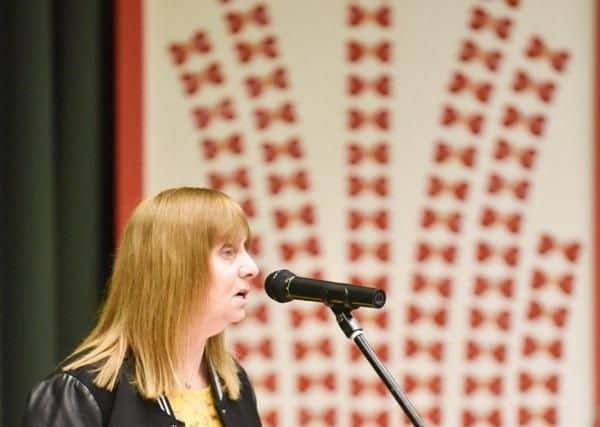 Margaret Aspinall, whose son James died in the Hillsborough disaster, gave a talk at Peter Bull's school.