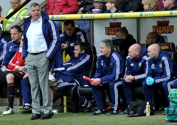 Sunderland boss Sam Allardyce surveys the scene in the recent 3-0 win at Norwich