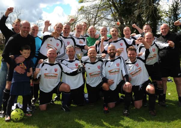 Ironside Trophy winners Seaham Marlborough celebrate their win over Thornley Celtic at Wearmouth CW last weekend. Picture by Tim Richardson