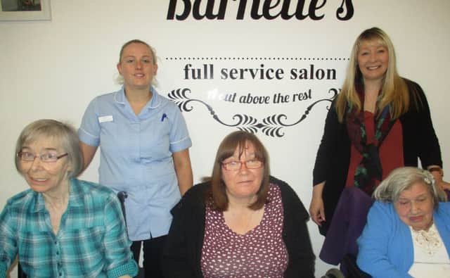 Staff and residents at High Barnes nursing home welcome the opening of the refurbished salon.