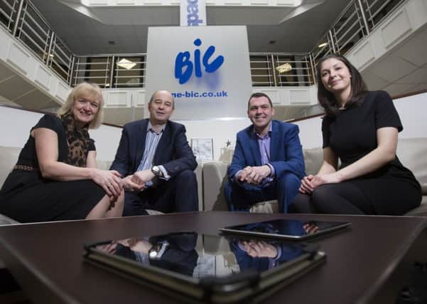 From left, Louise Hardy, Business Development Manager at The BIC, Jonathan Gold, Managing Director at Rivers Capital, Paul McEldon, Chief Executive at The BIC and Kristine Murane, Investment Executive at Rivers Capital.
