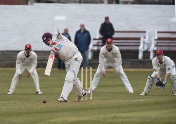 Benwell Hill batsman Kyle Coetzer in action against Eppleton at Eppleton on Saturday, withs Gary Burlinson the home wicketkeeper. Picture by Kevin Brady