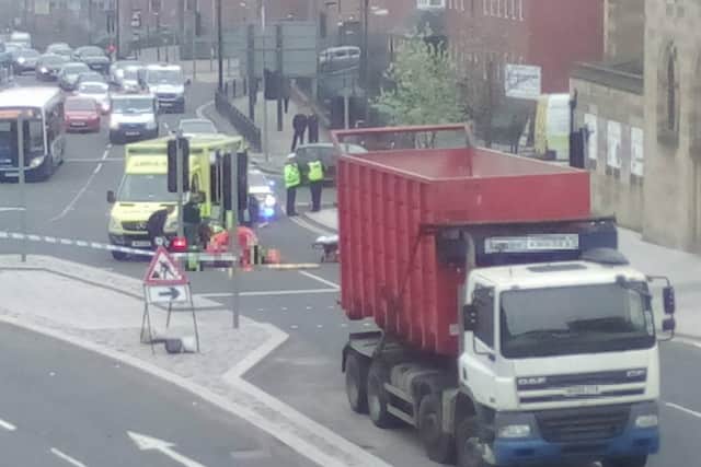 The scene following the collision near the Wearmouth Bridge.