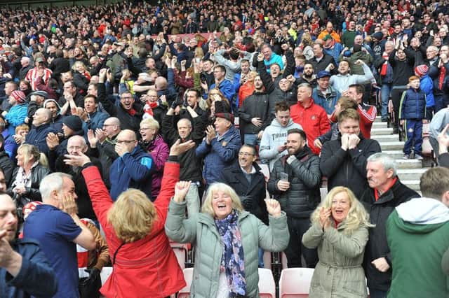 Sunderland fans celebrate the win over Chelsea