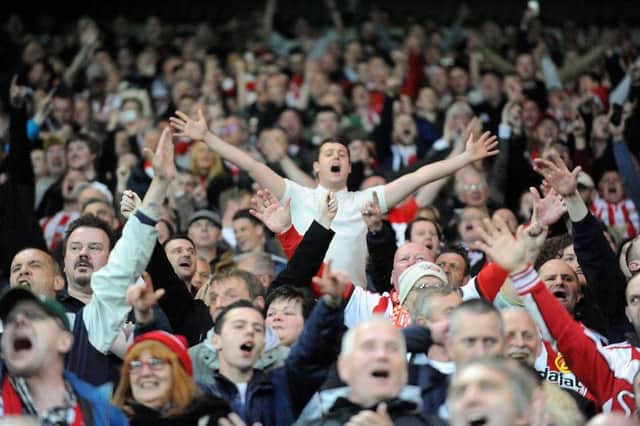 Sunderland fans celebrate victory over Everton. Pic: Frank Reid