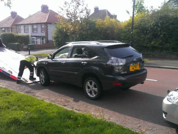 One of the cars damaged in an accident in Queen Alexandra Road this morning.