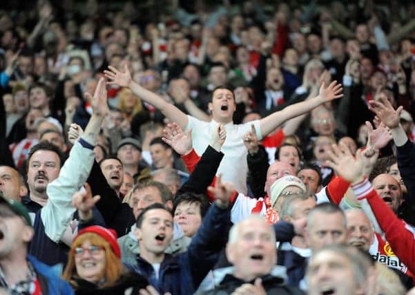 Sunderland fans celebrate the win