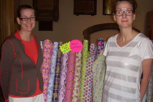 Michelle and Julie, of Fabric Circus, at the Vintage and Craft Fayre which is held in Sunderland Minster.