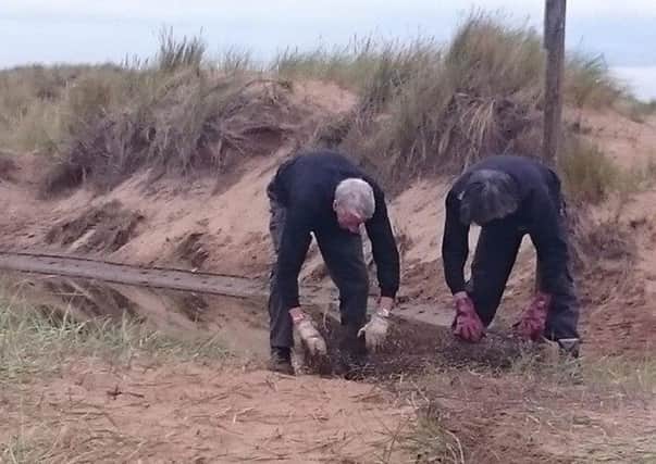 Volunteers helped Durham County Council Countryside rangers put up fencing on Grindon beach ready for migrating little terns.