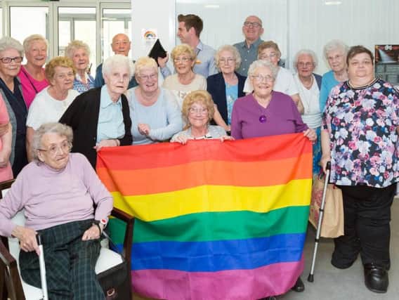 Residents at Sunderland's Haddington Vale celebrate International Day Against Homophobia, Biphobia and Transphobia, IDAHOT.
