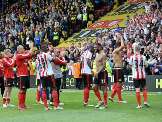 Sunderland players thank fans at Vicarage Road