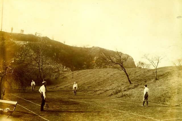 The tennis courts at Mowbray Park in 1898.
