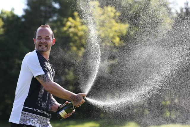 33 year old Kenny Ashton from Sunderland won Â£1 million on a Scratchcard.

Images by Gareth Jones via National Lottery