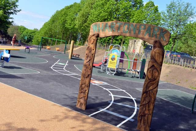 Park of the new play area in Wharton Park