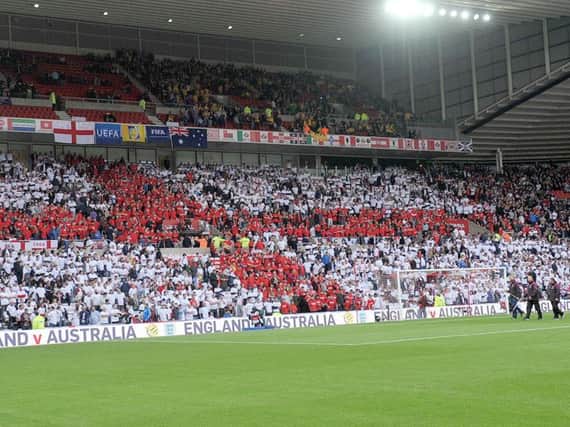 England fans at the Stadium of Light for the England V Australia game.