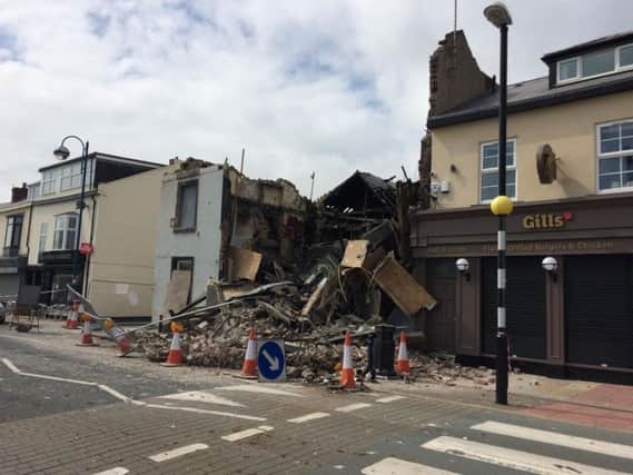 The Harbour View Hotel in Seaham, which has collapsed.