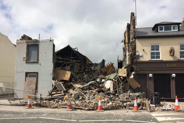 The Harbour View Hotel in Seaham, which has collapsed.