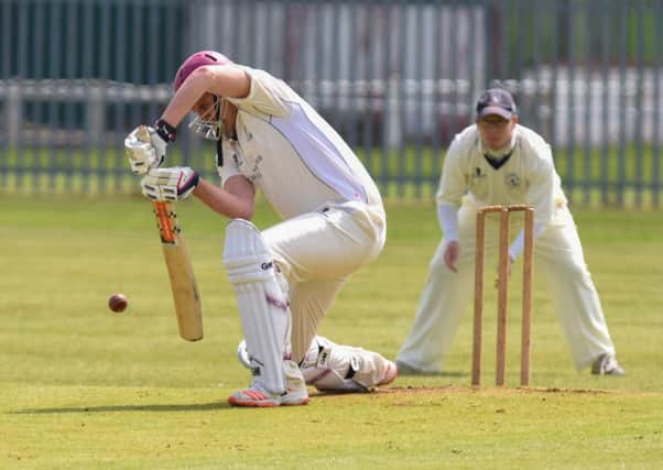 Murton opener Lewis Aiken defends against Silksworth in Division Two on Saturday. Picture by Kevin Brady