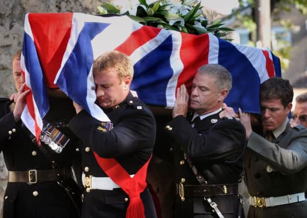 The funeral of former Royal Marine, Phillip Harris, which was held at St Andrew's Church in Roker.