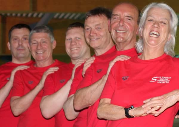 City of Sunderland Masters swimmers From right: Jon Dean, Dave Hills, Mark Robinson, Graham Shutt, Norman Stephenson, Lindy Woodrow