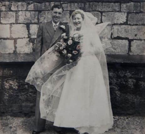 Wedding photograph of  John and Hazel Dawson, of Victoria Street, Seaham, who are celebrating their diamond wedding.