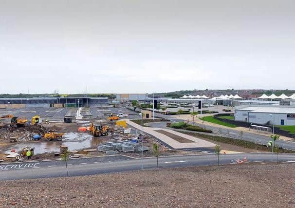 The new development at Dalton Park - the unit due to become a Morrisons is to the left.