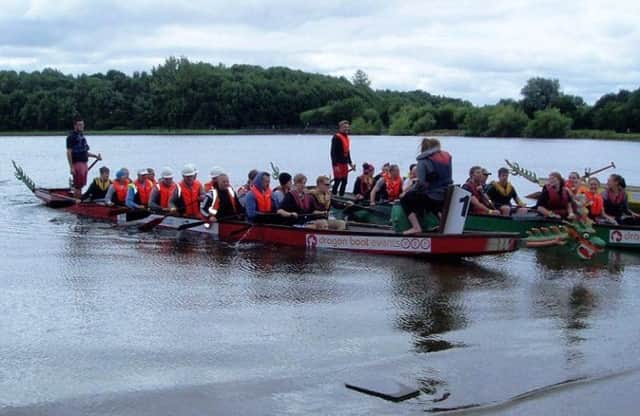 Competitors preparing for last year's Dragon Boat Race, which was held at Hetton Lyons Country Park.