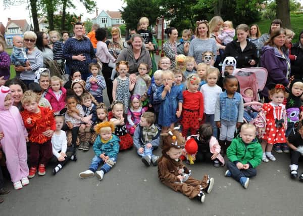 Youngsters from Apple Blossom Day Nursery take part in their sponsored walk around Barnes Park, Sunderland.