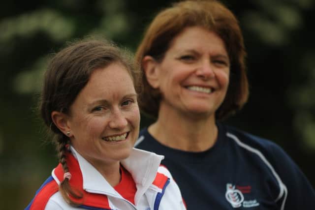 Sunderland Olympian Aly Dixon with her former PE teacher Julie Richardson at Thornhill School.