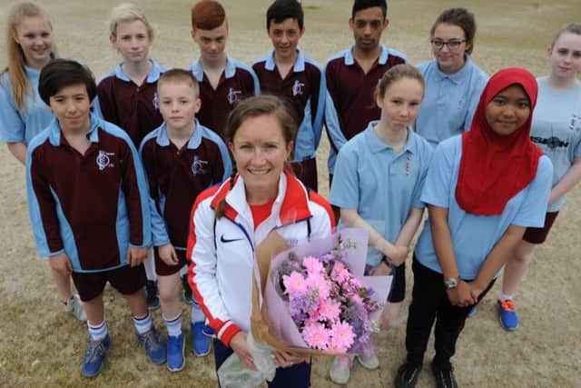 Sunderland Olympian Aly Dixon joins pupils at her old school Thornhill to launch Run to Rio.