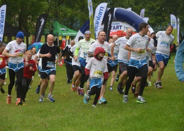 The start of the Go-Dad run at Silksworth Sports Complex, Sunderland, yesterday,  with men and boys wearing Y-fronts to help raise awareness of prostrate cancer