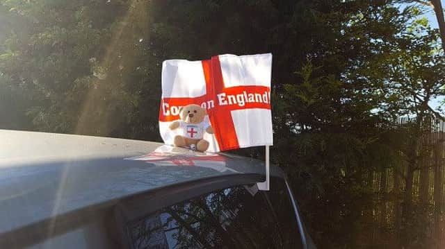 David Gardner's England flag.