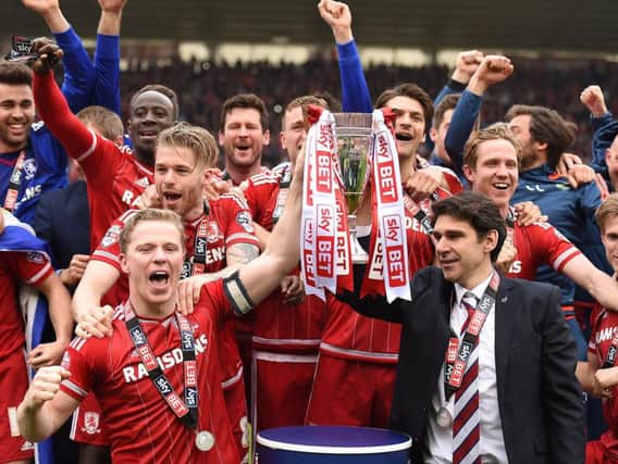 Middlesbrough FC celebrating their Championship success