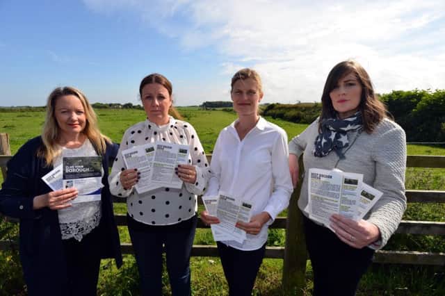 East Boldon's Victoria Terrace residents campaign over housing land. From left Roz Hughes, Clare Newton, Jillian Duncan and Jayne Mackie.