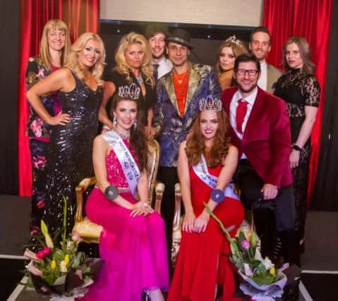 Lucy with judges, including Chico centre, and Miss Newcastle, Coral Patrick