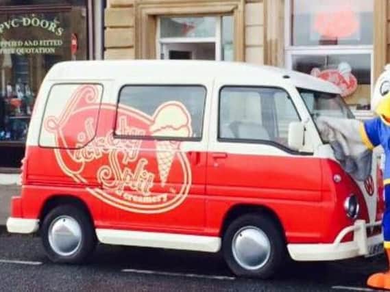 The Lickety Split van was towed away from outside the ice cream parlour.