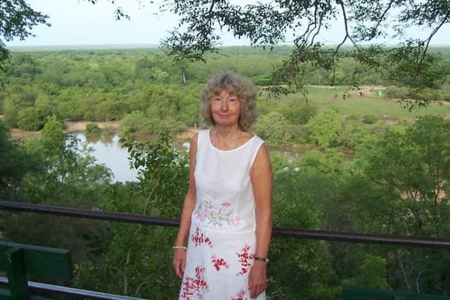 Lynne Symonds at the game reserve where her charity is building a number of schools.