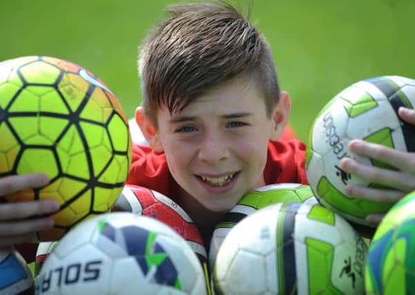 Theo Weiss was chosen to be an official boy ball at the England v Wales Euro 2016 game in France.