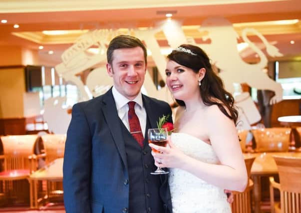 Kay Lambert and Michael Storey during their reception at the Stadium of Light  picture courtesy of Eye Of The Tyne Photography.
