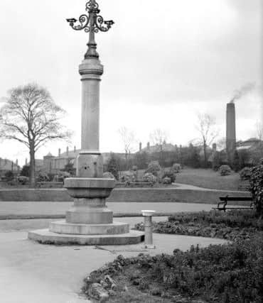 The Barnes Park fountain pictured in April 1953.