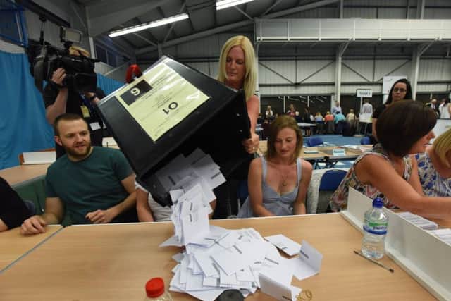 Dated: 23/06/2016  BRITAIN DECIDES  The first EU Referendum ballot boxes arrive in Sunderland - the regional counting centre for the North East of England - to be counted and verified before the results are made nationally in Manchester. Since 7am today (THURS),  across Britain a record number of registered voters have cast their vote on whether the United Kingdom should REMAIN or LEAVE the European Union.
 NOT AVAILABLE FOR PRINT SALES #NorthNewsAndPictures/2daymedia