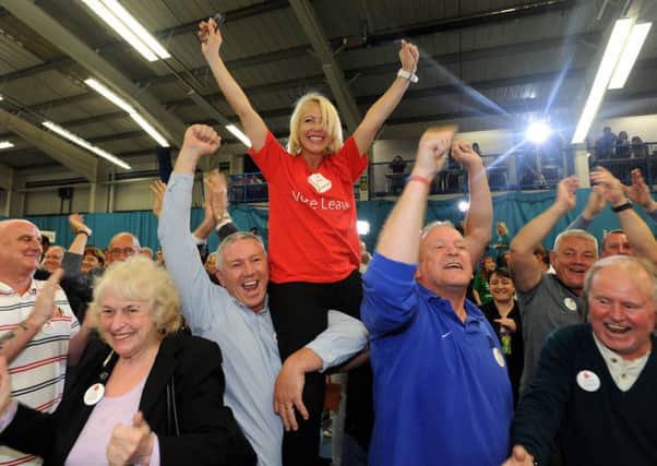 Dated: 23/06/2016 
LEAVE THE EU  WINS IN SUNDERLAND 
Brexit celebrate on the counting floor in Sunderland 
as a landside Vote to  LEAVE the European Union is announced 
 NOT AVAILABLE FOR PRINT SALES #NorthNewsAndPictures/2daymedia